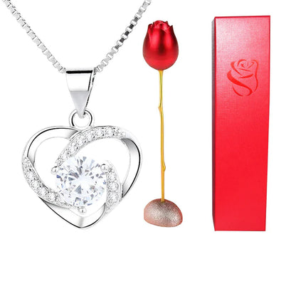 Collier Coeur Rose