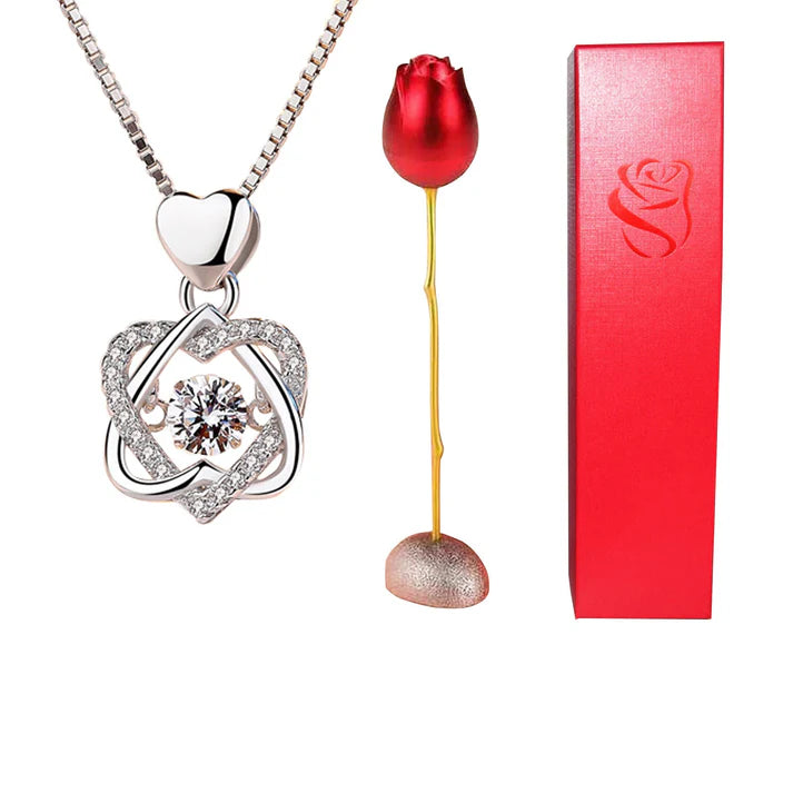 Collier Coeur Rose