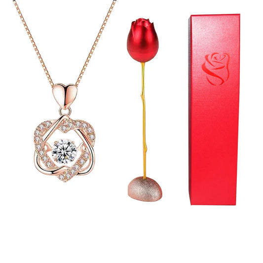 Collier Coeur Rose