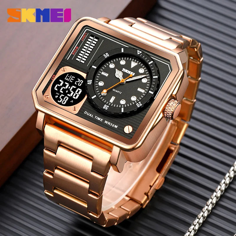 Skmei Gold Digital Quartz Montres