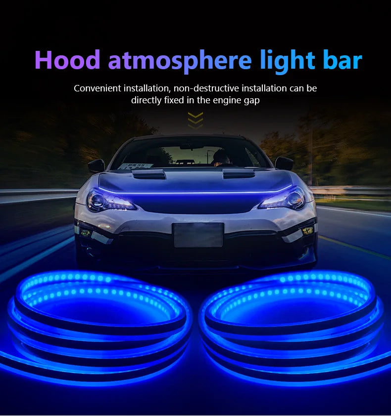 Bande lumineuse LED pour capot de voiture